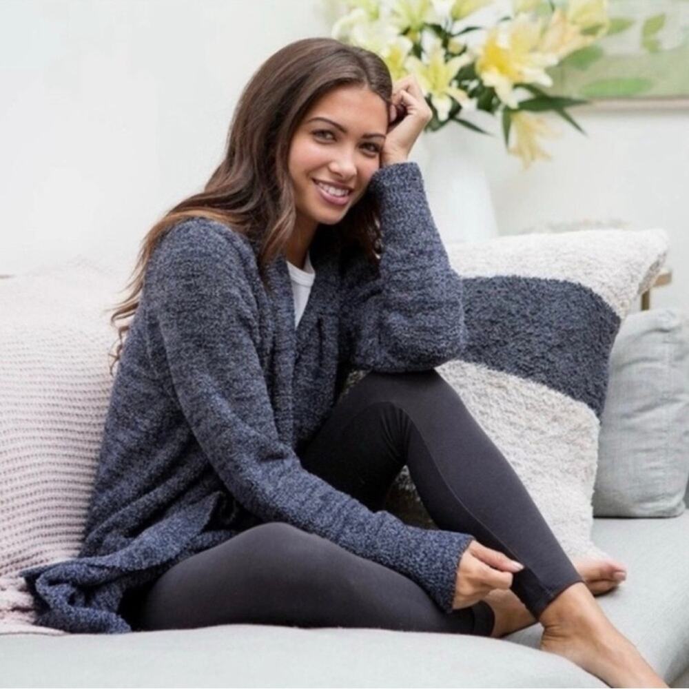 BAREFOOT DREAMS Women’s Medium CozyChic Lite QVWCL1324 Hooded Duster Cardigan